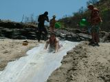 Layover day Lucy doing the Slippy Slide on the Zambesi.JPG