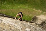 Climbing a pyramid Tikal Guatemala