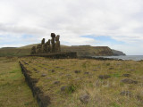 further along the jagged east coast sits Ahu Tongariki.....