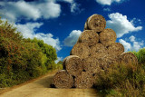 Hay bale pyramid, South Cadbury