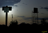 Desert crew quarters at sunset