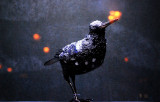 Loiseau  noir en couleur...