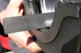 Rule on bearing shows no contact with seal.  Attempted fix by inserting welding wires under seal at top and bottom of seal.