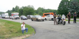 Note traffic stopped for the parade