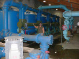 Caroline beside the  sand filters