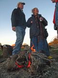 Hikers Enjoy Morning Campfire
