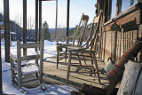  Old Miners Chairs Still Sit On Porch Of Miners Cabin