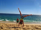  Tonya Doing  Cartwheels On  Lovers Beach Near Lands End