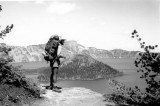 Bill Jensen Views Crater lake And Wizard Island.