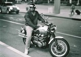 Guy On New/ Retro Looking Triumph