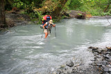 Deb Crossing One Of Many Creeks Along Hoh River Trail