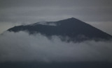 Mt Vesuvius summit in clouds from Seiano