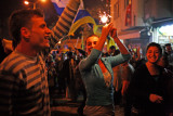 Jubilant Young Turks With Sparklers Lit