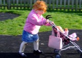 Katie - pushchair, handbag, baby !