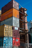Shipping containers help prop up teetering facades 