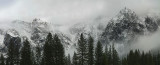Yosemite NP - Snowy Cloudy Peaks (23x56)