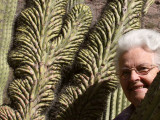 Mom, beside a cristate formation in an Organ Pipe Cactus