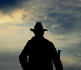 A soldiers silhouette.
