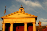 The old courthouse at dusk.