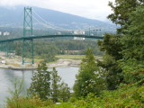 The Lions Gate Bridge as seen from Prospect Point in Stanley Park