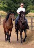 Terry on Midnight ponying Sissy