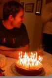 James and birthday cake