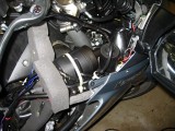 Final install with wires tied up, canister in place and vacuum lines run