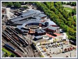 Aerial View of Steamtown Train Yard