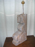 624. stripped heavy carved table lamp.JPG
