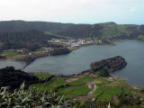 The Blue and Green Lagoons and the village of Sete Cidades