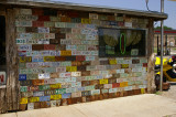Wall of car licence plates, Oklahoma