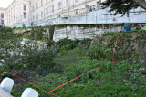 Quarters #12 site looking south. Area to right of tape was open alley separating Quarters #12 from #13