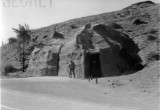 Battery Townsley. Simulated rockwork over rear entrance to casemate #2