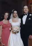 daughter Virginia in her wedding dress with me and Anne Ward on either side