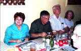 L-R Ida & Leonard Engelberg, John Pell with sister, Eliz.