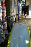 Vertical view surfboard Waikiki