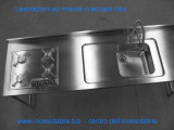 Top con ribasso su misura e vasca Alpes inox saldata - piano cottura - arredo