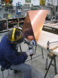 Cappello rame fontanella lavorazione su misura