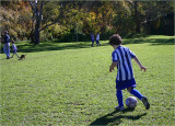 The lad and the soccer ball