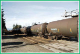 A string of tank cars tagging along.