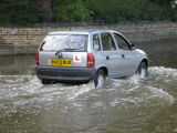 Learning to drive in flood water.
