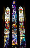 Stained glass window.