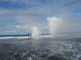 Ken next to the fantastic 10ft and 20ft bursts of sea water thru these two Blow Holes!