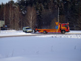 Police car making mistake in roundabout