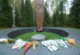 Monument to Yury Gagarin and Vladimir Seryogin on the place where they died in air crash