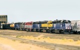 Six custom painted/detailed Proto 2000 SD45s, all MRL.