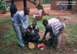 The goats kicking help to get all the blood out of his shaking body