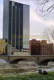 Downtown Grand Rapids Skyline with Rampage helmet & ArenaBowl XV trophy