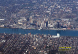 Aerial of Detroit, Michigan & Winsor, Canada