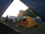 0521 early morning view out tent window